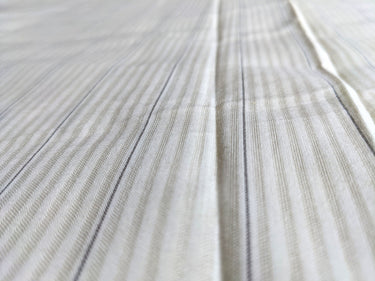 Cream Cotton Silver Stripes Fabric, Striped Handloom Fabric, Quilting Fabric
